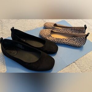 Universal Thread Black and Tan/Black Animal Print Ballet Flat BUNDLE | Size: 7
